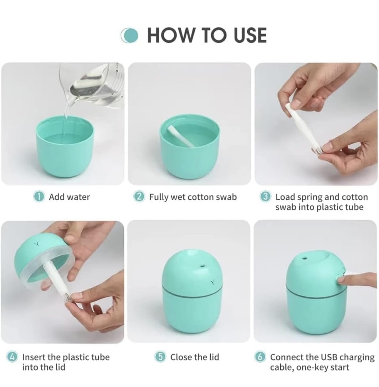 TECNOLOGIA Cool Mist Humidifier & Essential Oil Diffuser | Aroma Air Humidifier with Colorful LED for Home, Office, Car & Baby Room