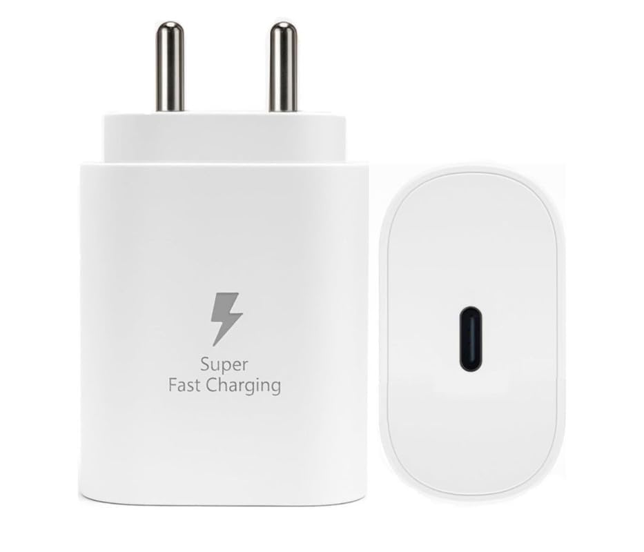 Samsung 25W GaN Type-C Super Fast Charger | USB-C Power Adapter (White)