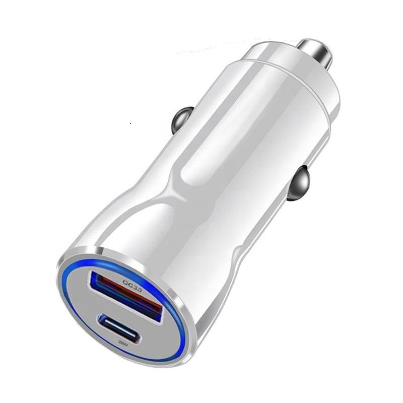 TECNOLOGIA 38W Dual Output Car Charger | PD 20W + QC 3.0 Fast Charging | Type-C & USB Compatible
