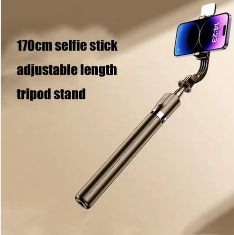 TECNOLOGIA R1S-L 3-in-1 Tripod Selfie Stick with Mini LED Fill Light, BT Remote & 67-Inch Extendable Stand