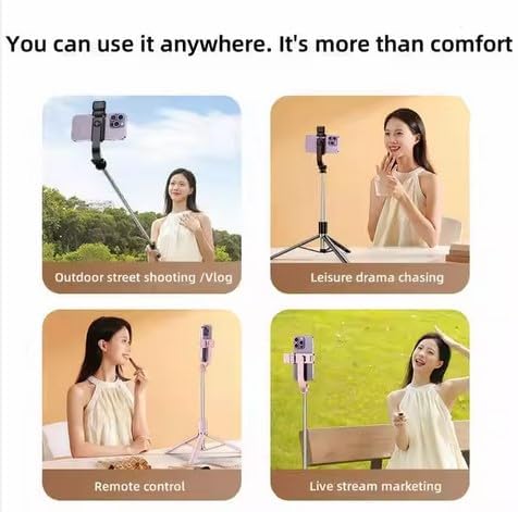 TECNOLOGIA R1S-L 3-in-1 Tripod Selfie Stick with Mini LED Fill Light, BT Remote & 67-Inch Extendable Stand