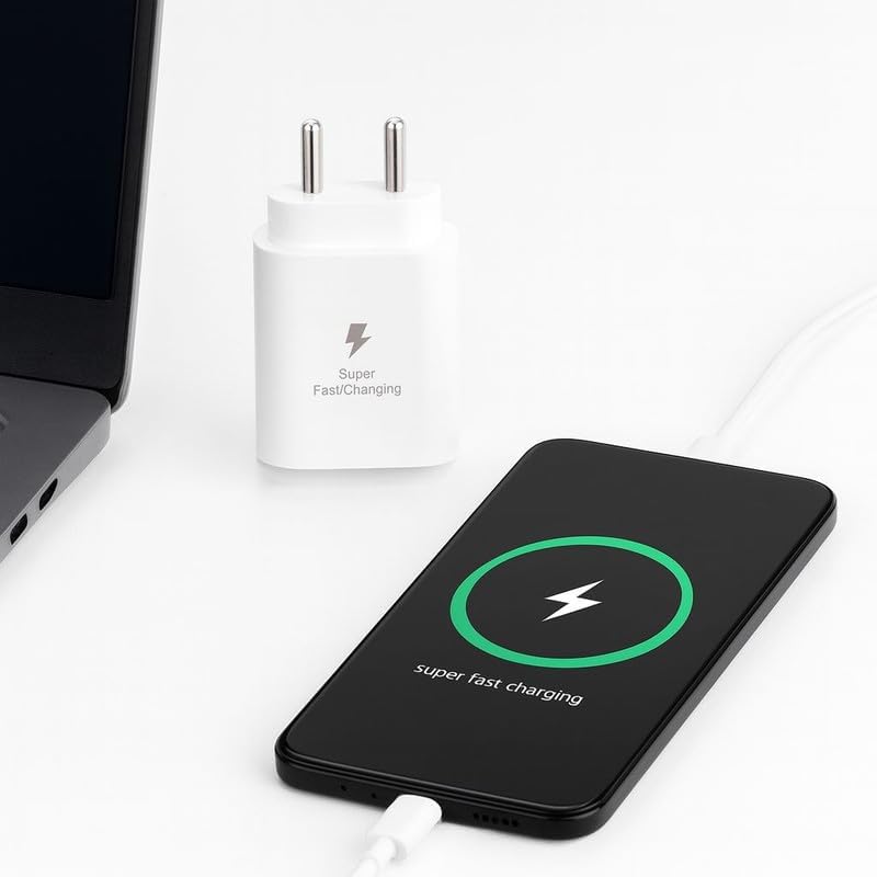 Samsung 25W GaN Type-C Super Fast Charger | USB-C Power Adapter (White)