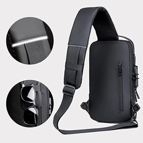 TECNOLOGIA Men’s Sling Bag with USB Charging Port | Anti-Theft Crossbody Chest Bag, Water-Resistant Travel & Daily Use