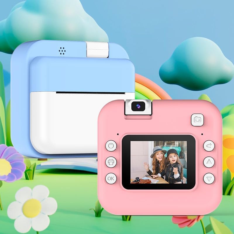 TECNOLOGIA Mini Camera Printer | Inkless Bluetooth HD Photo Printer for Android & iOS | Instant Click & Print