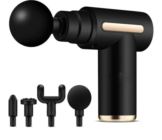 TECNOLOGIA Deep Tissue Massage Gun | Handheld Electric Massager with 6 Heads, Adjustable Speeds & LCD Display