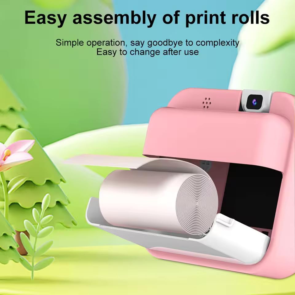 TECNOLOGIA Mini Camera Printer | Inkless Bluetooth HD Photo Printer for Android & iOS | Instant Click & Print