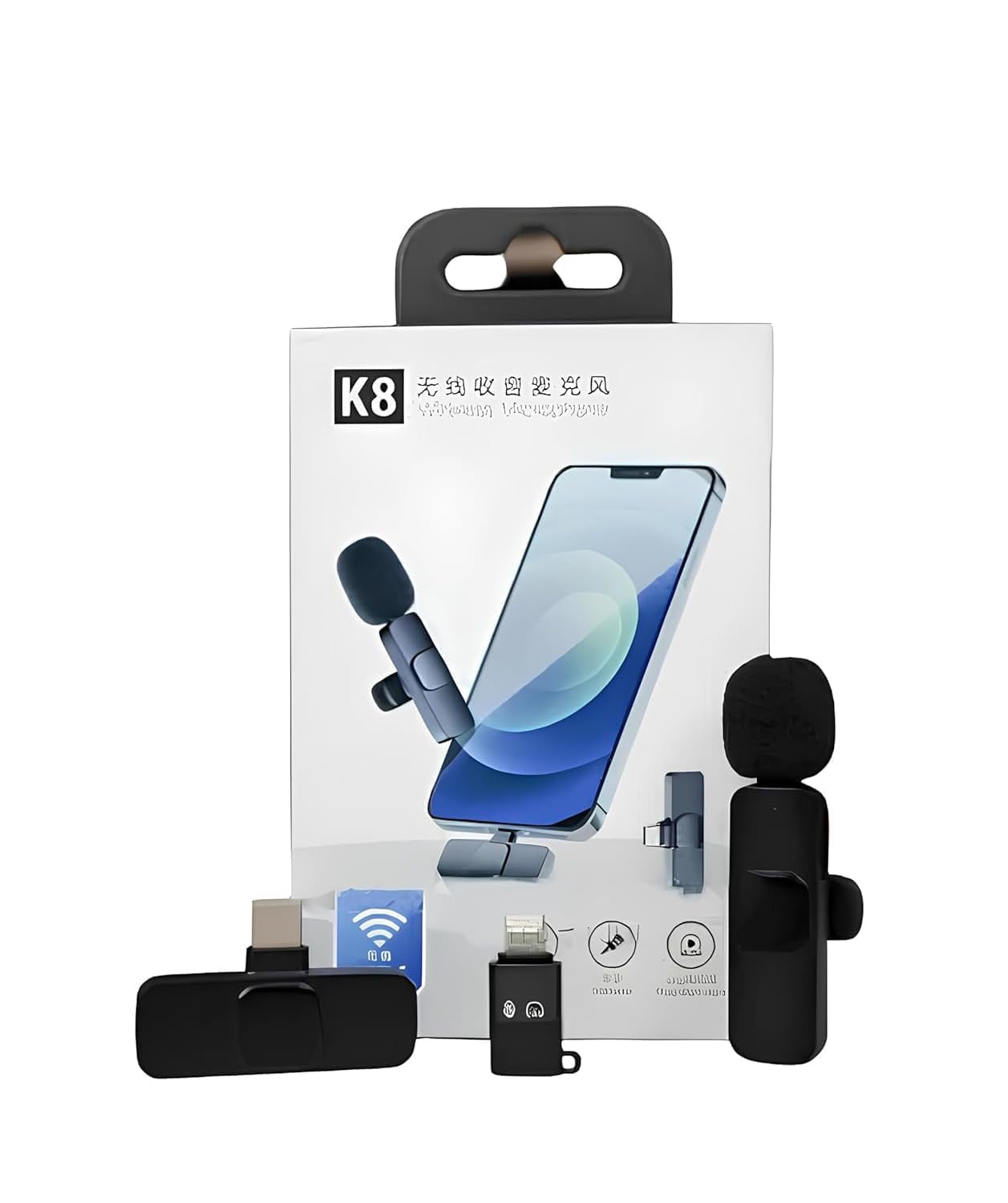 TECNOLOGIA 2-in-1 K8 Wireless Microphone | Ultra-Low Latency, Noise Reduction | Compatible with iPhone & Android
