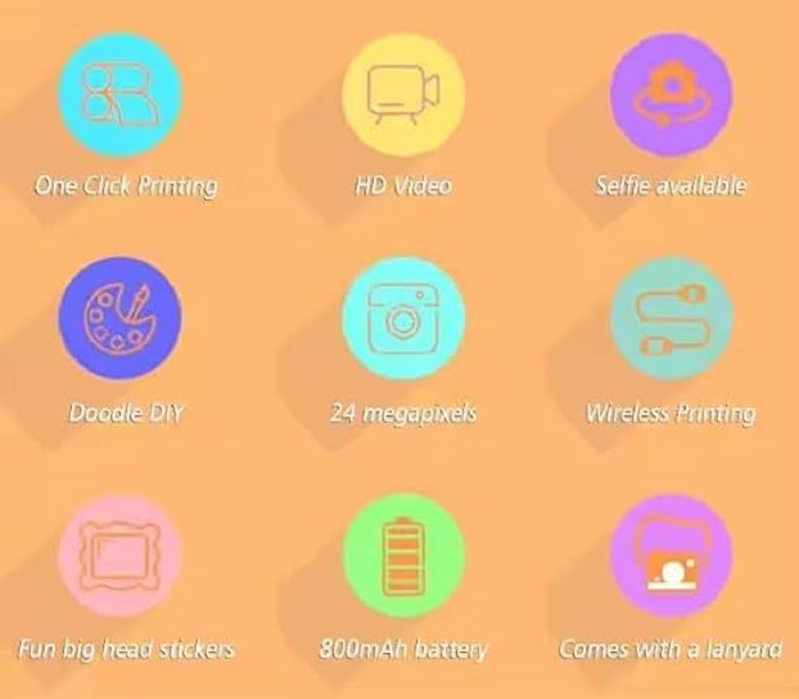 TECNOLOGIA Instant Print Camera for Kids | Dual Selfie 48MP Digital Camera with 1080P Video & App Control