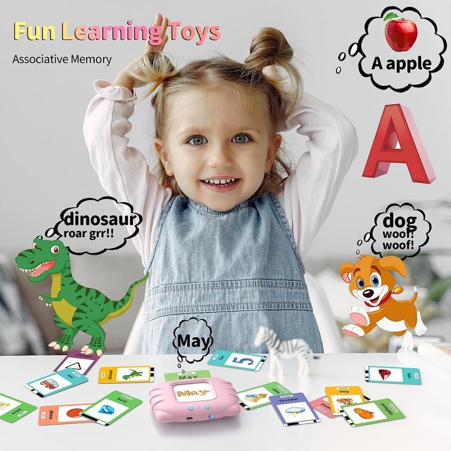 TECNOLOGIA Talking Flash Cards for Kids 2-5 Years | Rechargeable Educational Learning Toy for Toddlers | Cognitive Language Skills Builder | Sound Flashcard Device