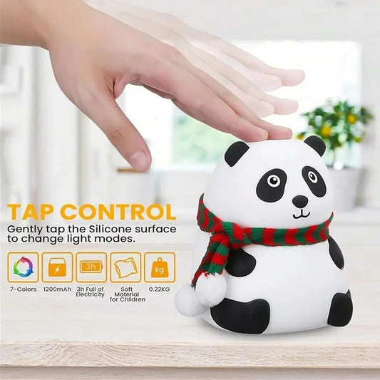TECNOLOGIA Panda Night Lamp Silicone Touch Color Changing LED Rechargeable Night Light for Kids, Gifts for Girls & Boys | Cute Unisex Bedroom Decor | Nightlight