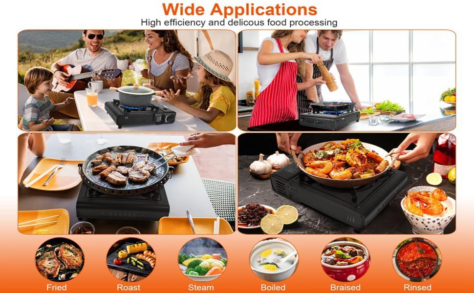 TECNOLOGIA Portable Gas Stove for Travel with Carrying Case| Dual Fuel Camping Stove for LPG & Butane Cylinder| Compact Cooking Stove for Indoor, Outdoor Camping, Hiking & Emergency Use