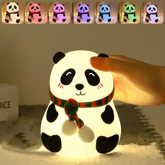 TECNOLOGIA Panda Night Lamp Silicone Touch Color Changing LED Rechargeable Night Light for Kids, Gifts for Girls & Boys | Cute Unisex Bedroom Decor | Nightlight