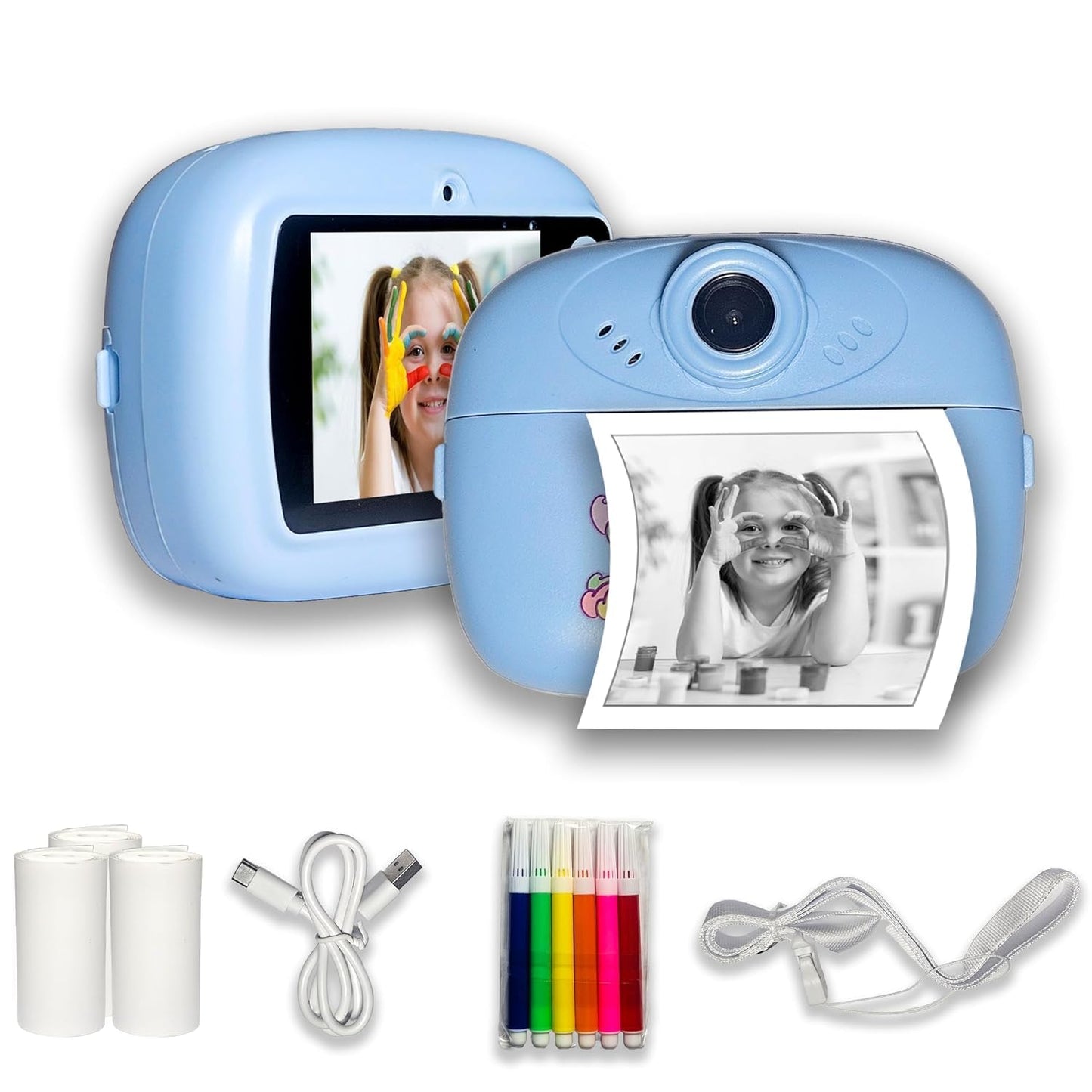 TECNOLOGIA Instant Print Camera for Kids | Dual Selfie 48MP Digital Camera with 1080P Video & App Control