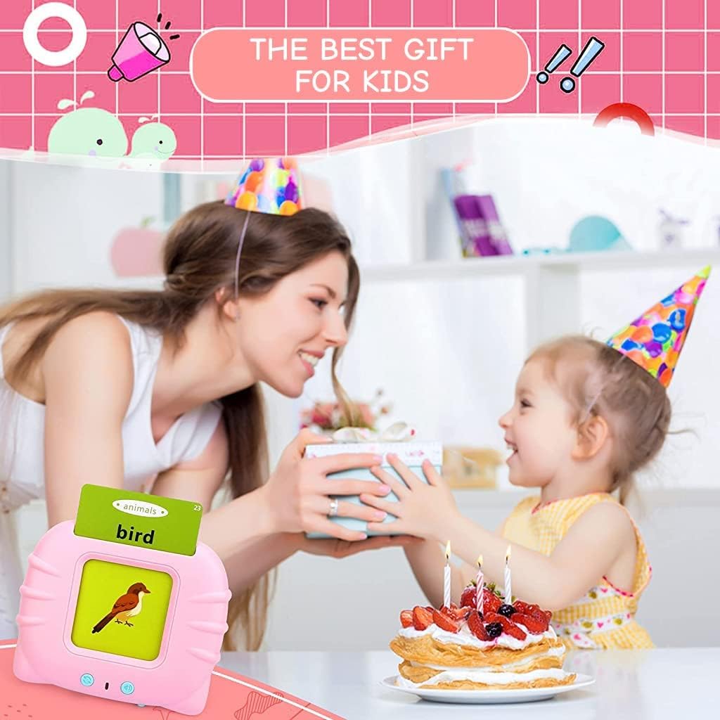 TECNOLOGIA Talking Flash Cards for Kids 2-5 Years | Rechargeable Educational Learning Toy for Toddlers | Cognitive Language Skills Builder | Sound Flashcard Device