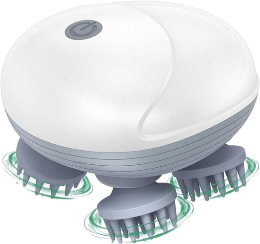 TECNOLOGIA Electric Scalp Massager for Hair Growth | Red Light Therapy, 3-Speed Head Massager, IPX6 Waterproof & USB Rechargeable