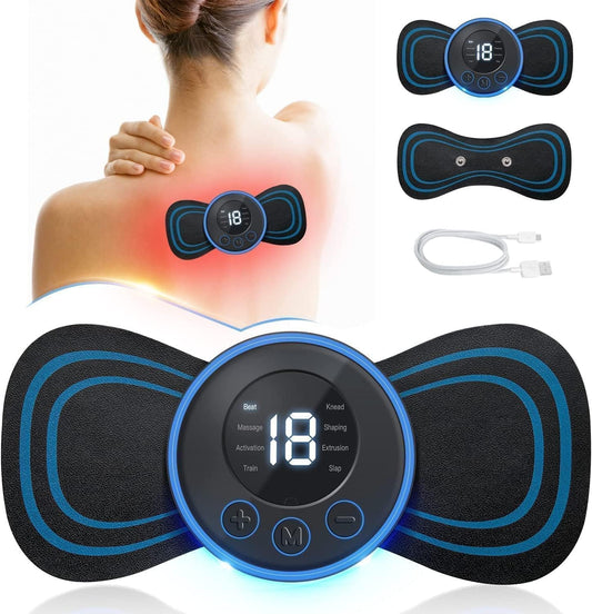 TECNOLOGIA Wireless EMS Mini Body Massager | Portable Butterfly Massager with 8 Modes & 19 Intensity Levels (Medium)
